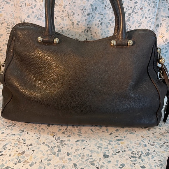 Kate Spade Black Pebbled Leather Satchel Crossbody Bag Gold Hardware - Picture 3 of 9